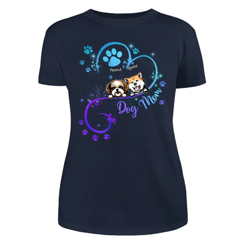 Peeking Dogs Dog Mom Heart Splash Personalized Shirt - Image 9