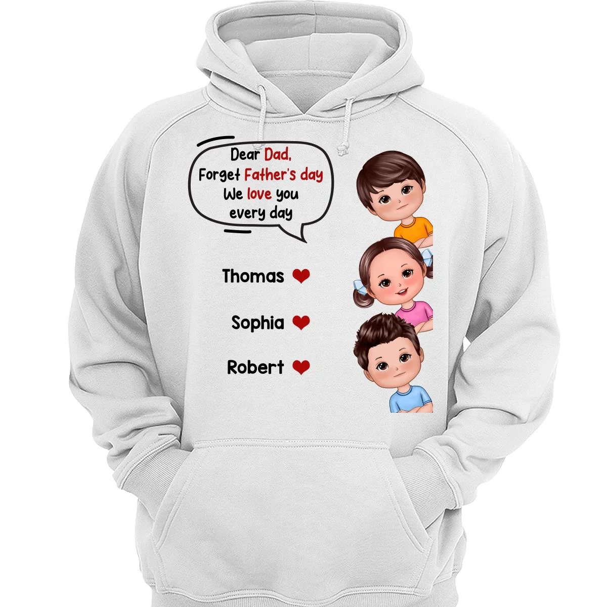 Peeking Doll Kids Happy Father‘s Day Personalized Shirt - Image 3
