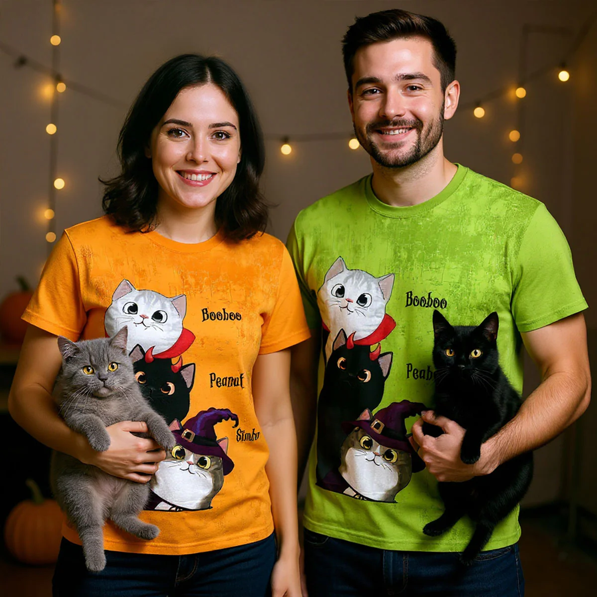 Peeking Halloween Cats Spooky Vibe - Personalized 3D Shirt - Image 6