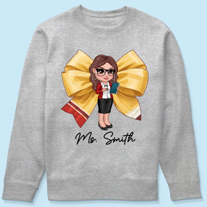 Pencil Coquette Bow Personalized Shirt, Appreciation Gift For Teacher - Image 20