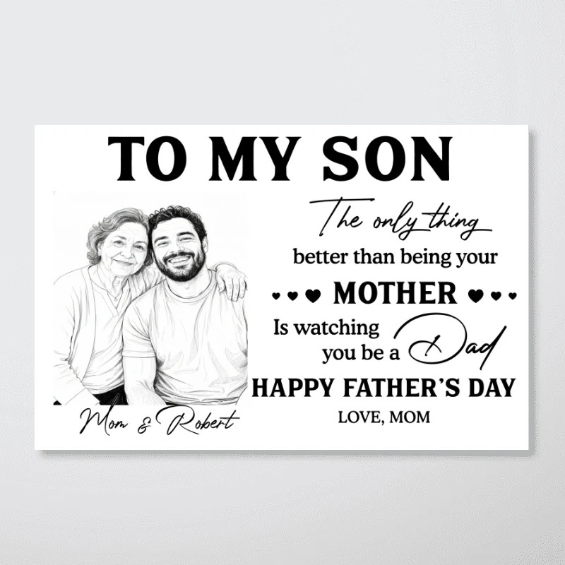 Pencil Sketch Art Style To My Son From Mom - Personalized Poster - Father's Day Gift For Son - Image 8