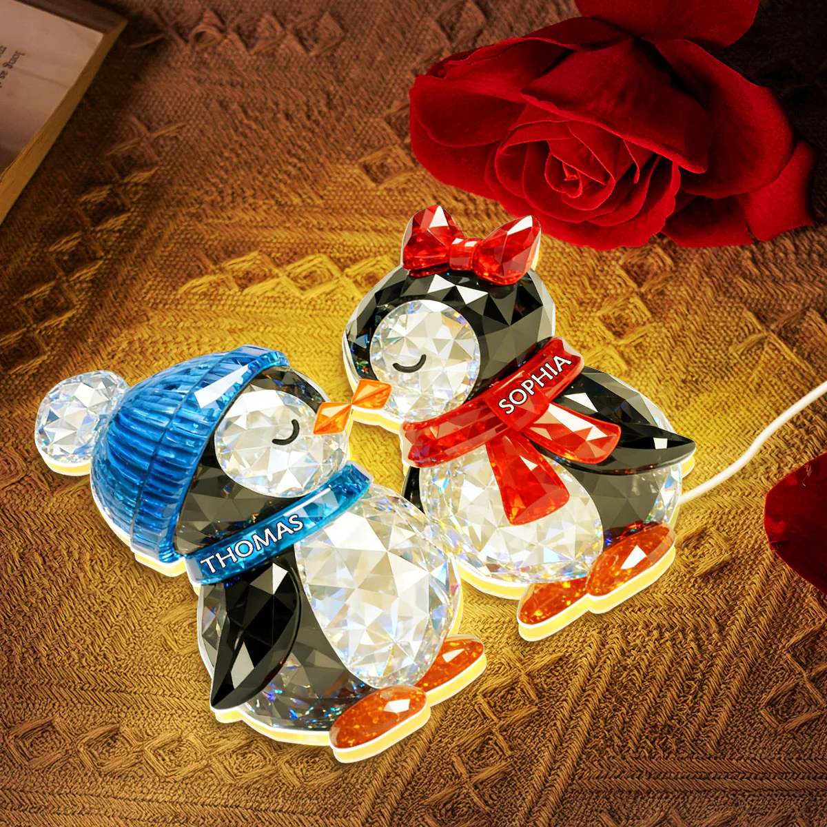 Penguin Couple Eternal Love - Personalized Light Box - Gift for Him, Gift for Her - Image 9