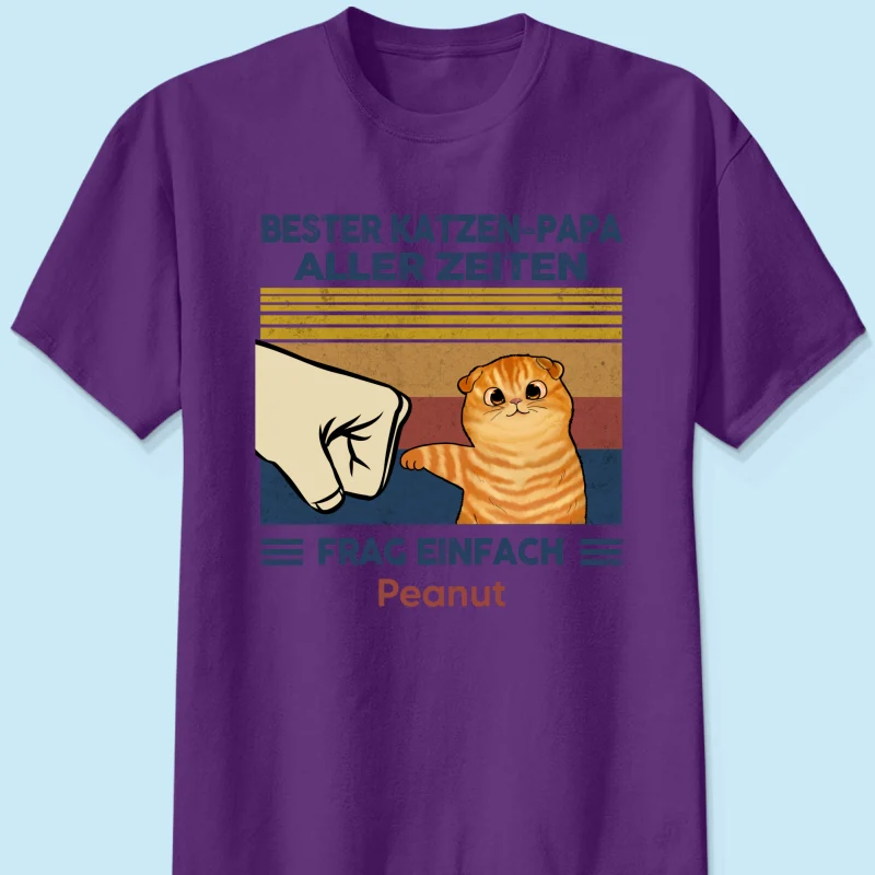 Perfektes Geschenk für Katzenväter – Personalisiertes T-Shirt mit Katzen-Faustgruß - Image 13