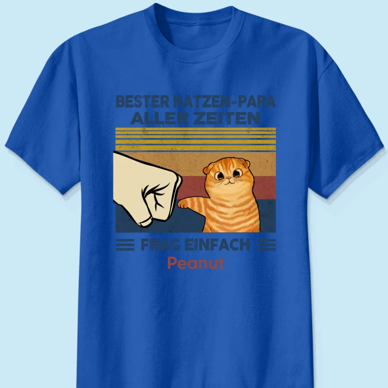 Perfektes Geschenk für Katzenväter – Personalisiertes T-Shirt mit Katzen-Faustgruß - Image 15