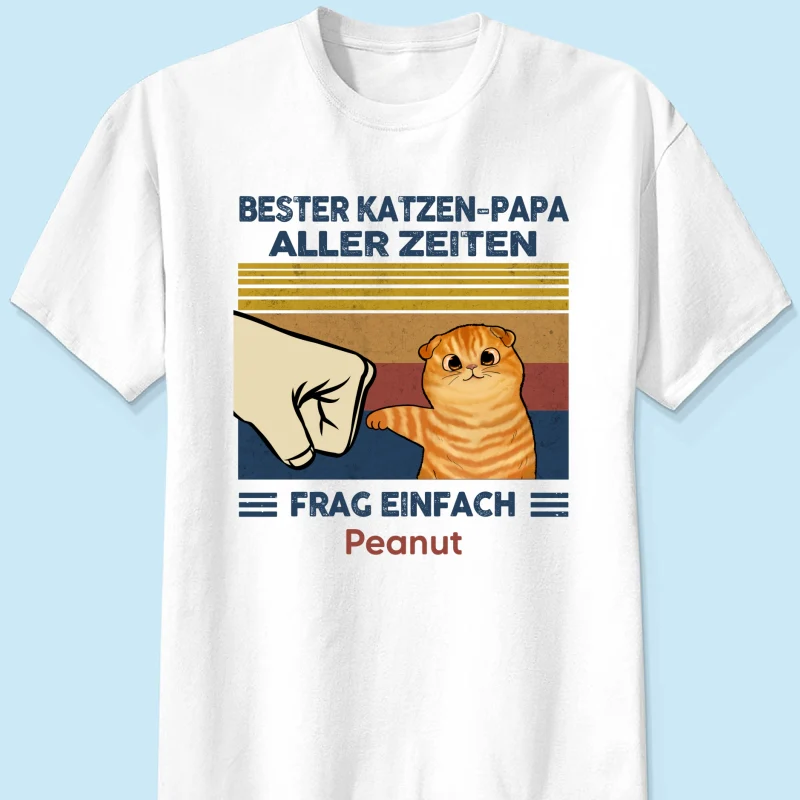 Perfektes Geschenk für Katzenväter – Personalisiertes T-Shirt mit Katzen-Faustgruß - Image 20