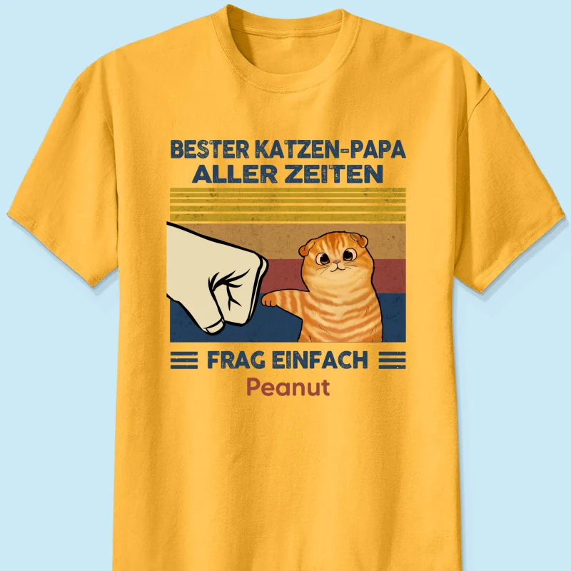 Perfektes Geschenk für Katzenväter – Personalisiertes T-Shirt mit Katzen-Faustgruß - Image 24