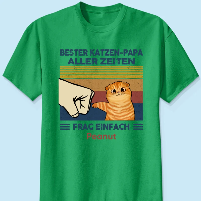 Perfektes Geschenk für Katzenväter – Personalisiertes T-Shirt mit Katzen-Faustgruß - Image 25