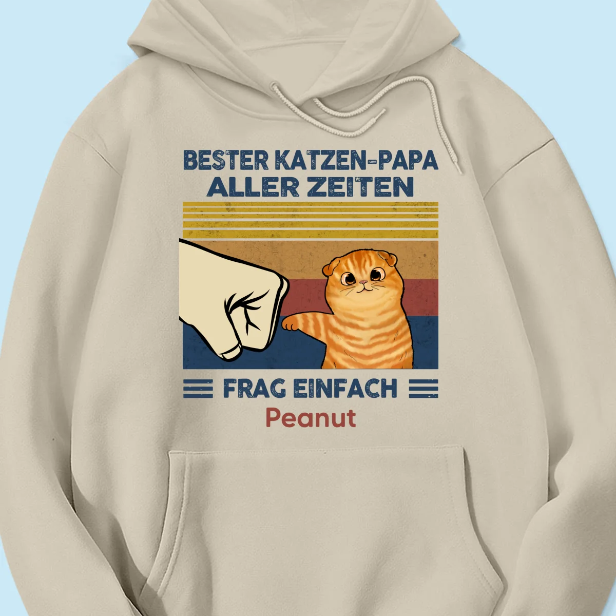 Perfektes Geschenk für Katzenväter – Personalisiertes T-Shirt mit Katzen-Faustgruß - Image 44