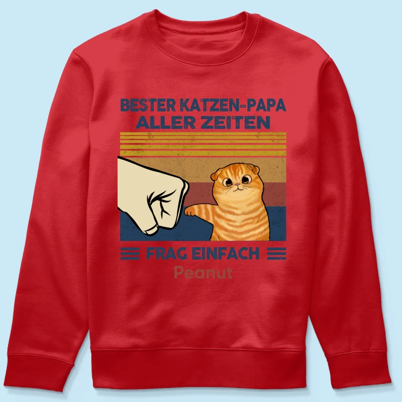 Perfektes Geschenk für Katzenväter – Personalisiertes T-Shirt mit Katzen-Faustgruß - Image 50