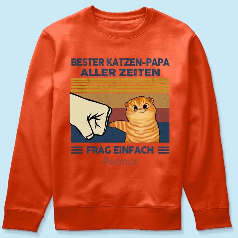 Perfektes Geschenk für Katzenväter – Personalisiertes T-Shirt mit Katzen-Faustgruß - Image 51