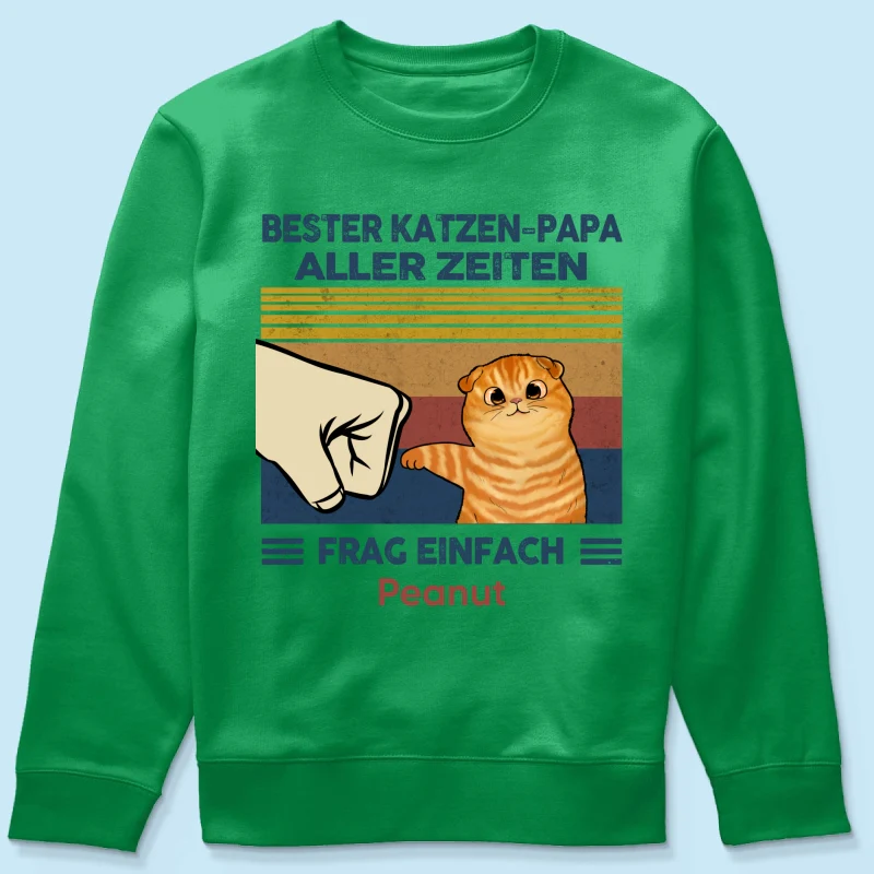 Perfektes Geschenk für Katzenväter – Personalisiertes T-Shirt mit Katzen-Faustgruß - Image 56