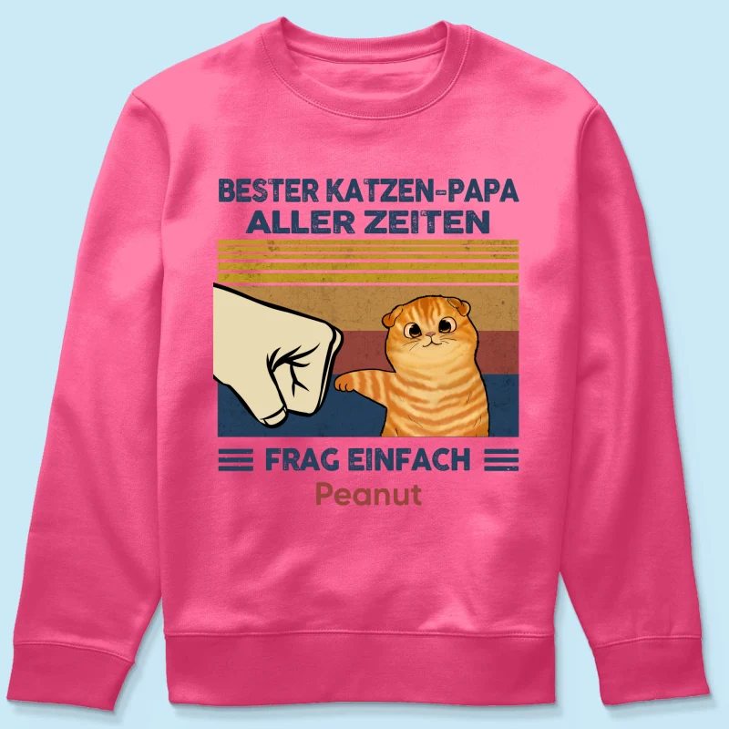Perfektes Geschenk für Katzenväter – Personalisiertes T-Shirt mit Katzen-Faustgruß - Image 57