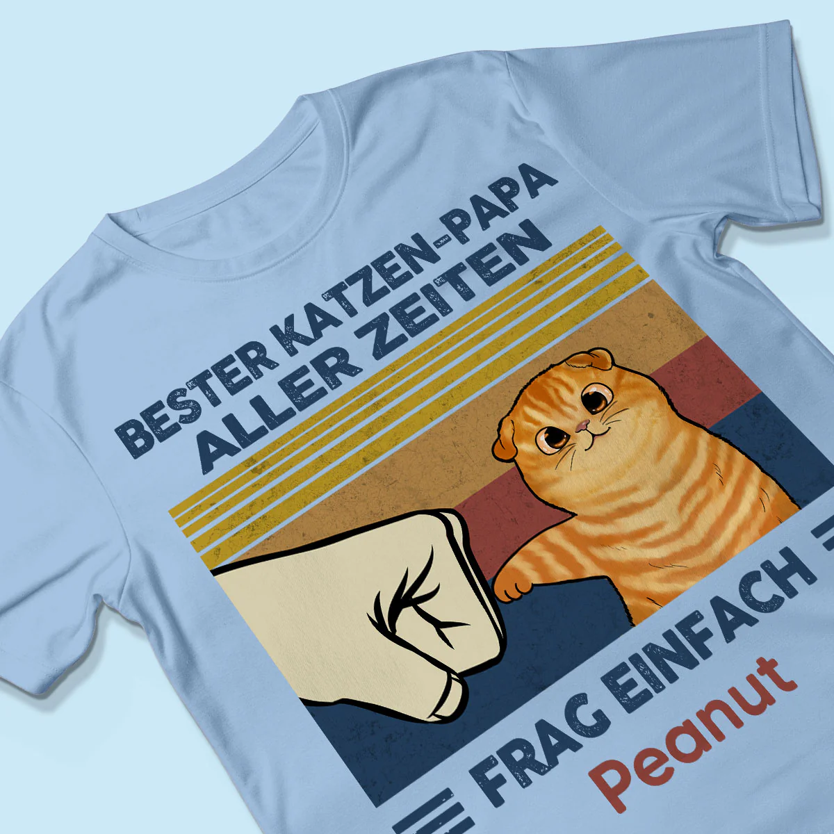Perfektes Geschenk für Katzenväter – Personalisiertes T-Shirt mit Katzen-Faustgruß - Image 7