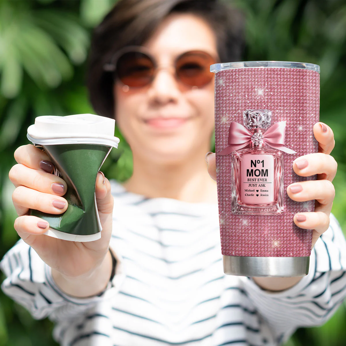 3D Effect Perfume MOM No 1 Best Ever Just Ask Personalized Tumbler, Gift For Mom - Image 4