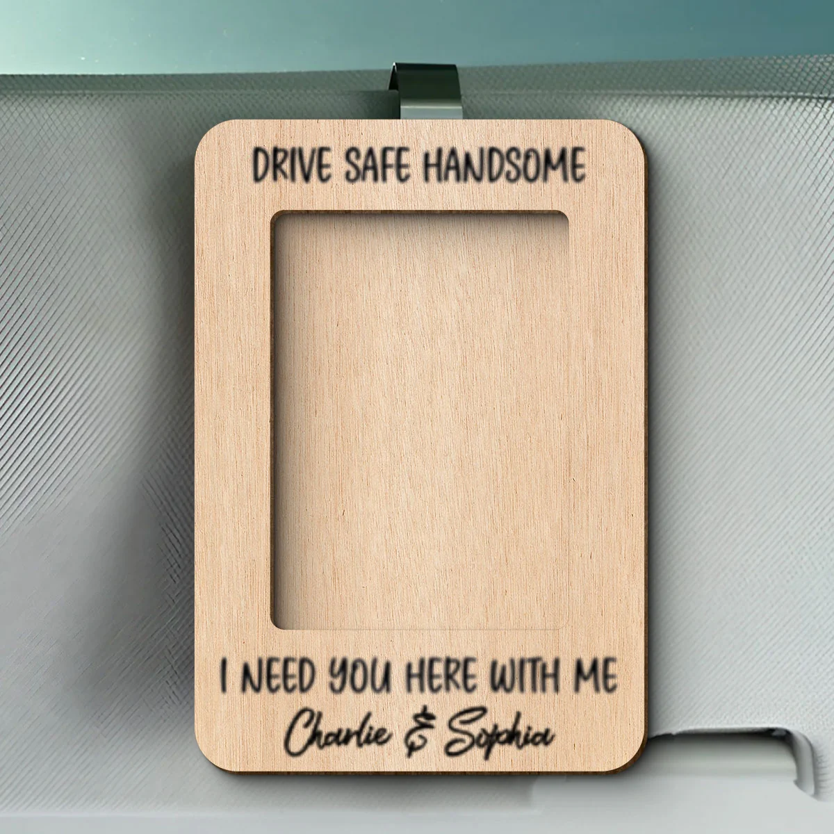 Personalized Couple Photo Car Visor Clip, Gift for Him - Image 10