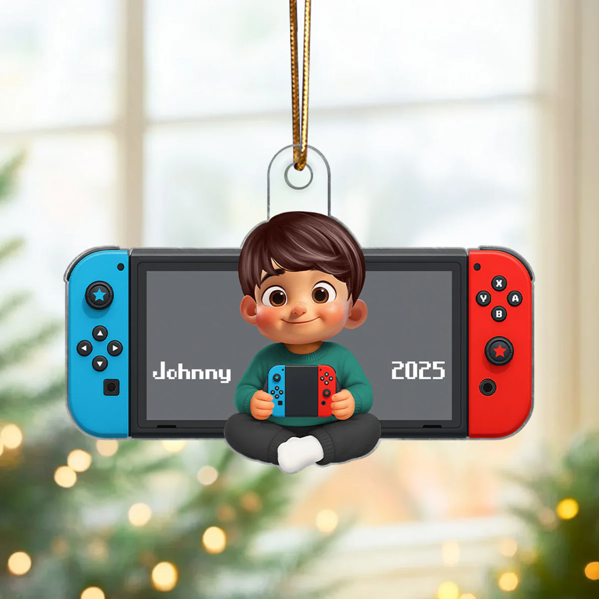 Personalized Gamer 3D Effect Ornament for Boys Girls, Christmas Gift for Kids - Image 2