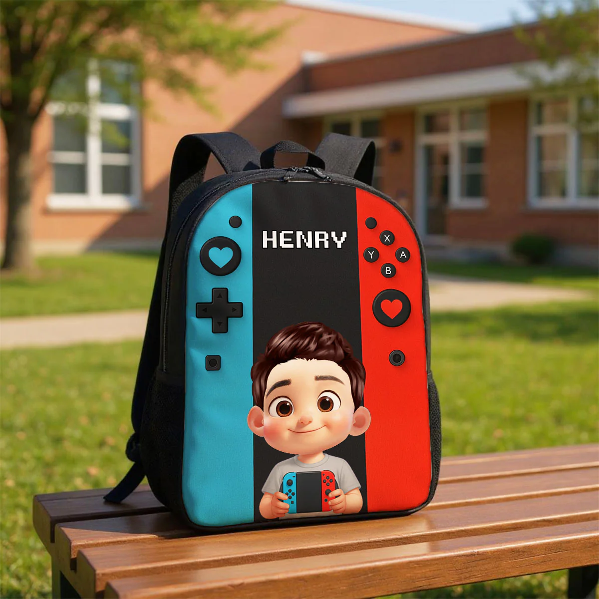 Personalized Gamer Backpack for Boys Girls, Back to School Backpack for Kids (Kid's Name is Optional) - Image 10