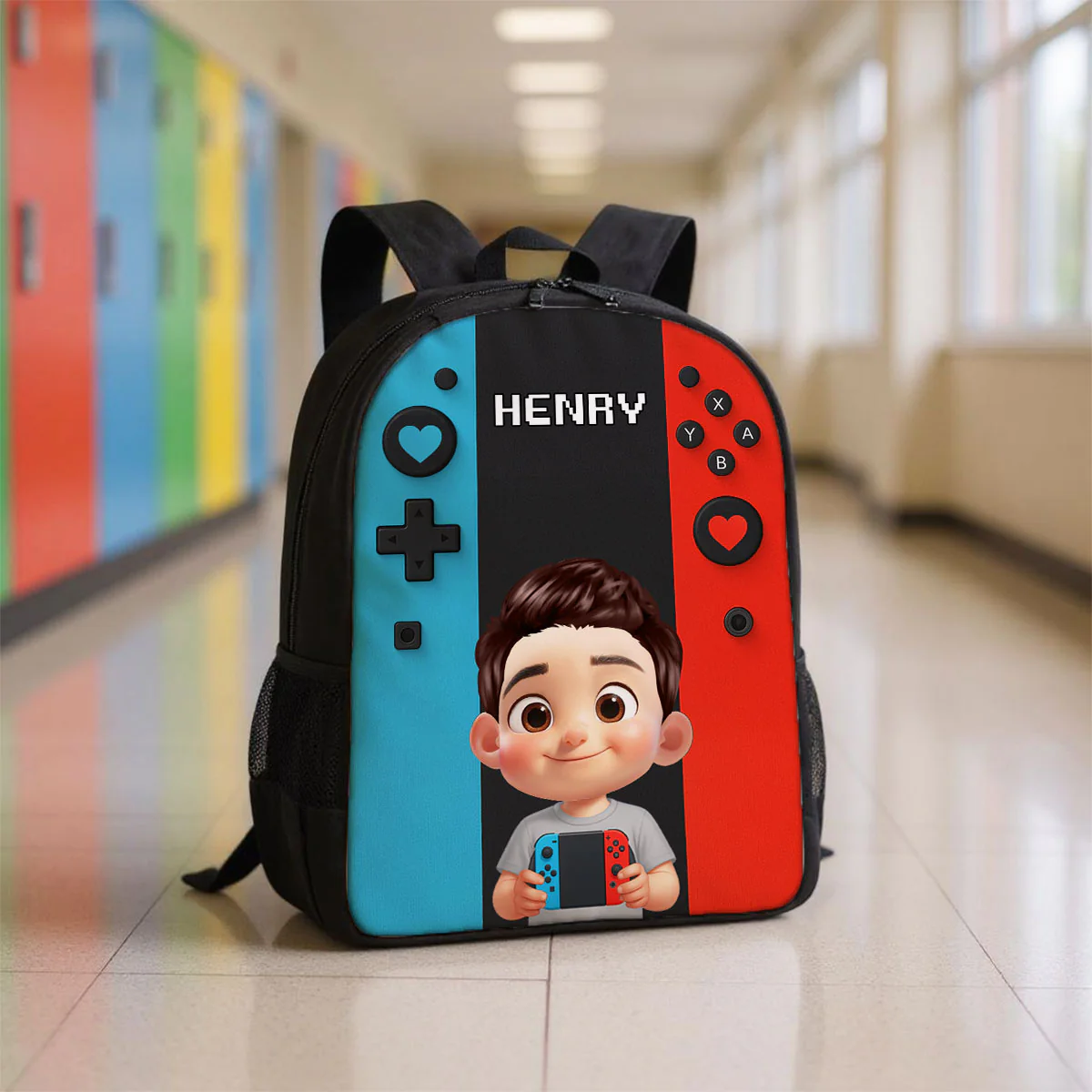 Personalized Gamer Backpack for Boys Girls, Back to School Backpack for Kids (Kid's Name is Optional) - Image 3
