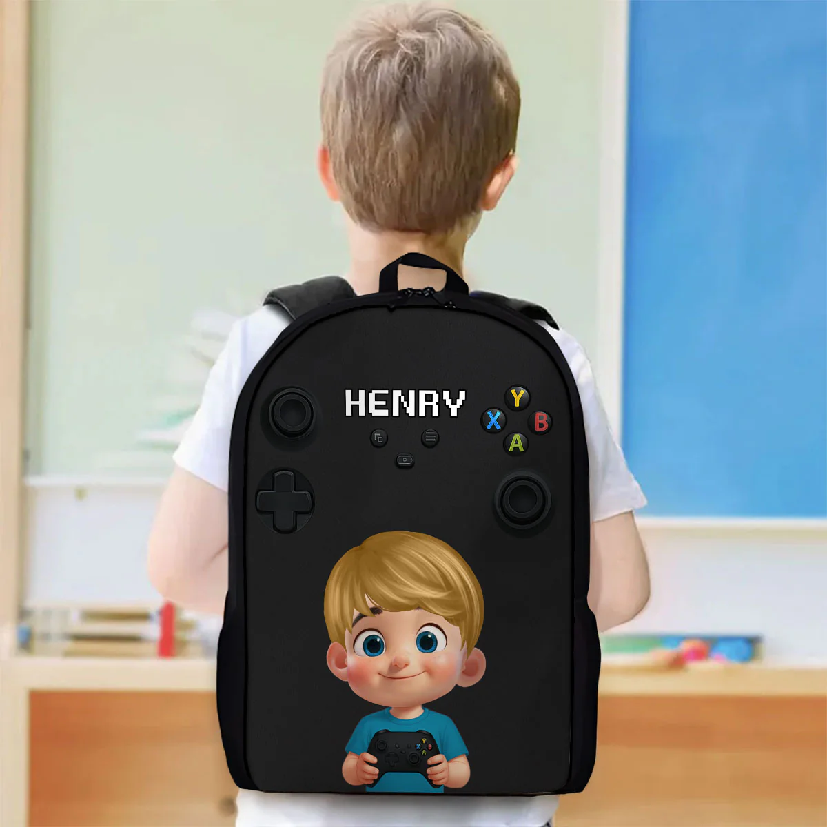 Personalized Gamer Backpack for Boys Girls, Back to School Backpack for Kids (Kid's Name is Optional) - Image 5