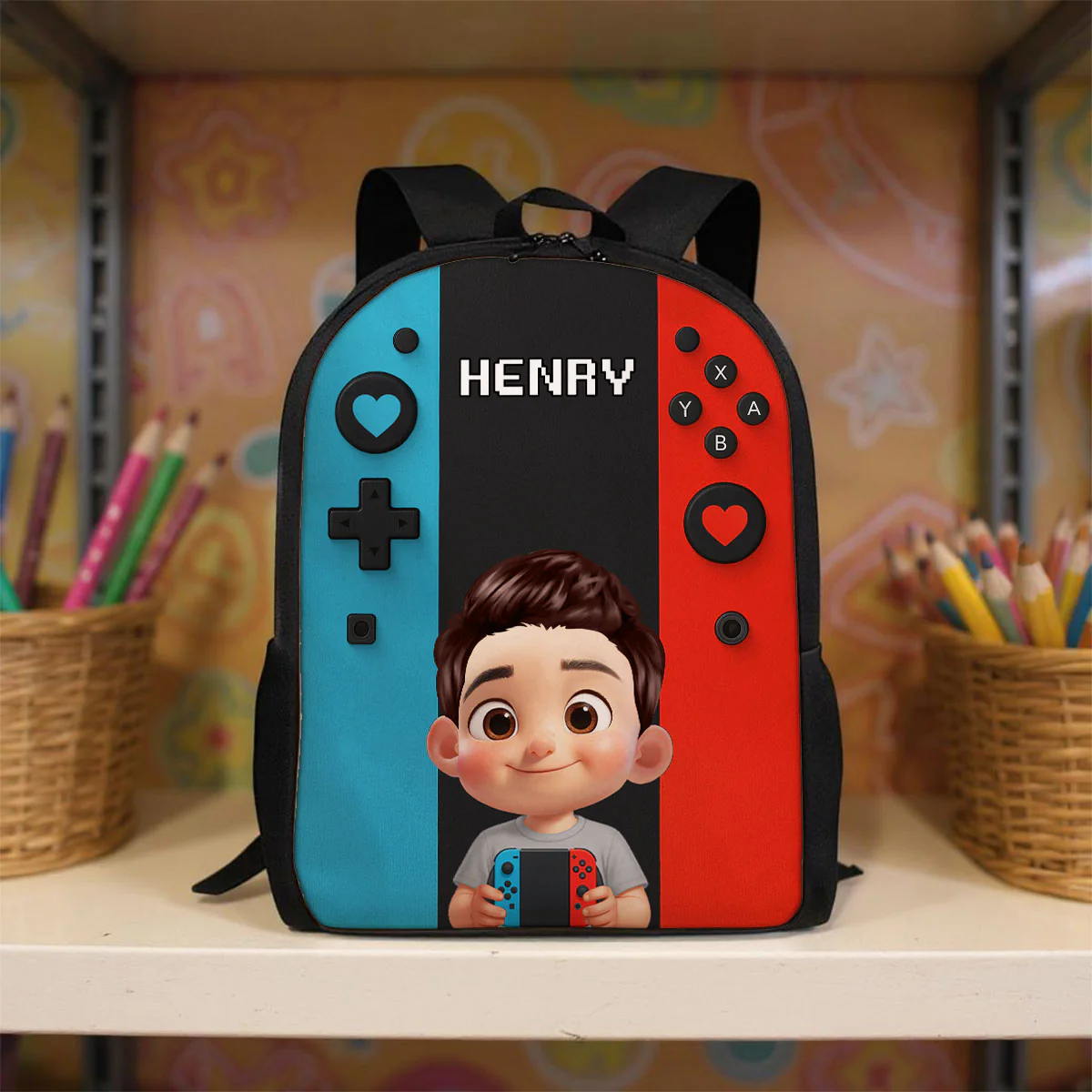 Gamer Design for Boys Girls - Personalized Backpack - Image 8