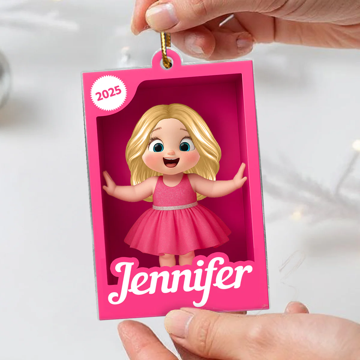 Personalized Kid In Toy Box 3D Acrylic Ornament, Christmas Gift For Kids, Grandkids - Image 3