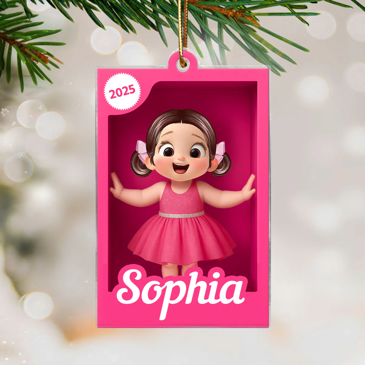 Personalized Kid In Toy Box 3D Acrylic Ornament, Christmas Gift For Kids, Grandkids