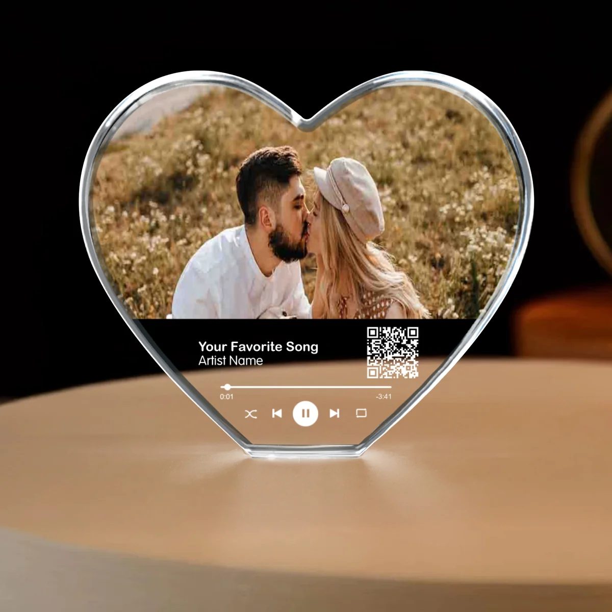 Personalized Music Photo Crystal Heart LED, Valentines Gift, Music Love Gift, Gift for Him, for Her, Free Shipping Included - Image 12