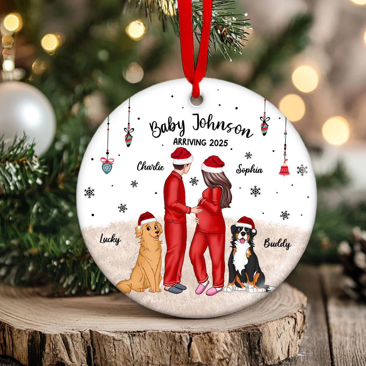 Expecting Parents Christmas Pregnancy - Personalized Ornament - New Mom Gift, Expecting Parent Gift - Image 4