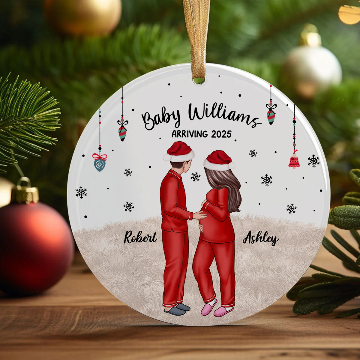 Expecting Parents Christmas Pregnancy - Personalized Ornament - New Mom Gift, Expecting Parent Gift - Image 5