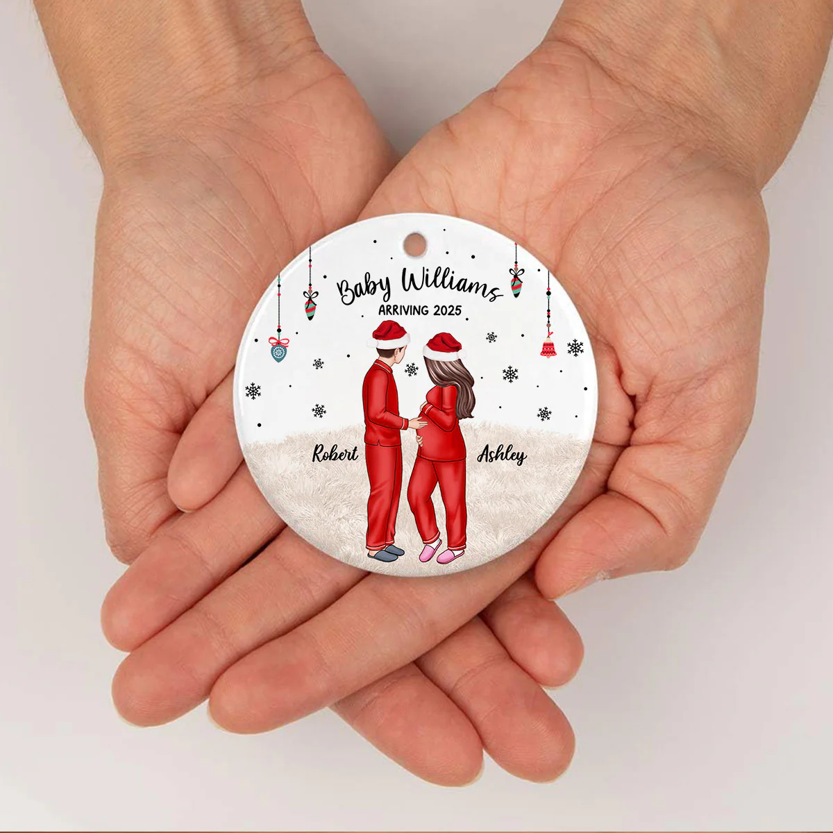 Expecting Parents Christmas Pregnancy - Personalized Ornament - New Mom Gift, Expecting Parent Gift - Image 7