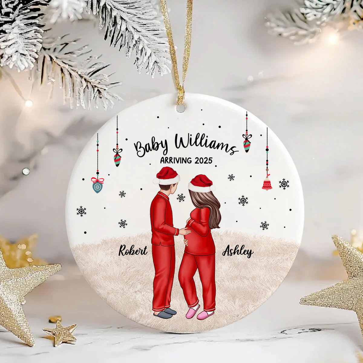 Expecting Parents Christmas Pregnancy - Personalized Ornament - New Mom Gift, Expecting Parent Gift - Image 9