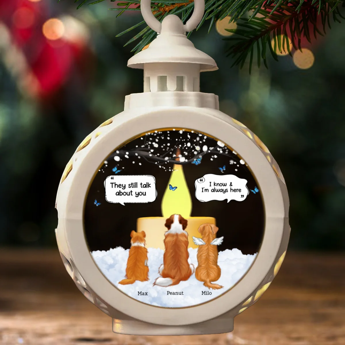 Pet Dog Cat Memorial Keepsake Sympathy Gift Personalized Lantern Ornament - Image 10