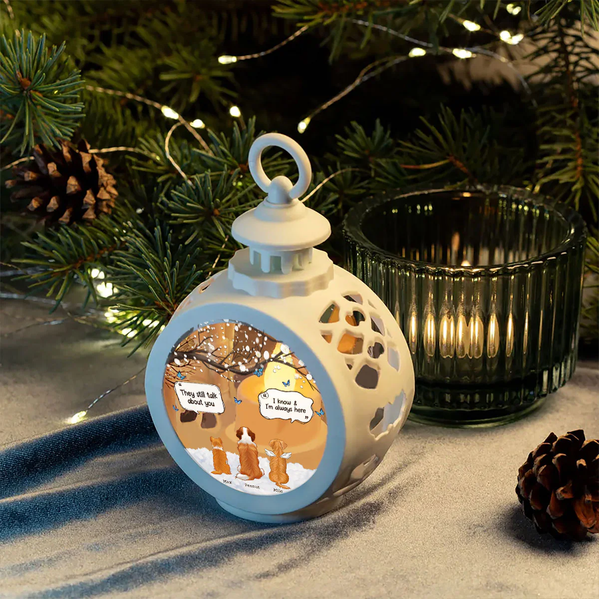 Pet Dog Cat Memorial Keepsake Sympathy Gift Personalized Lantern Ornament - Image 6