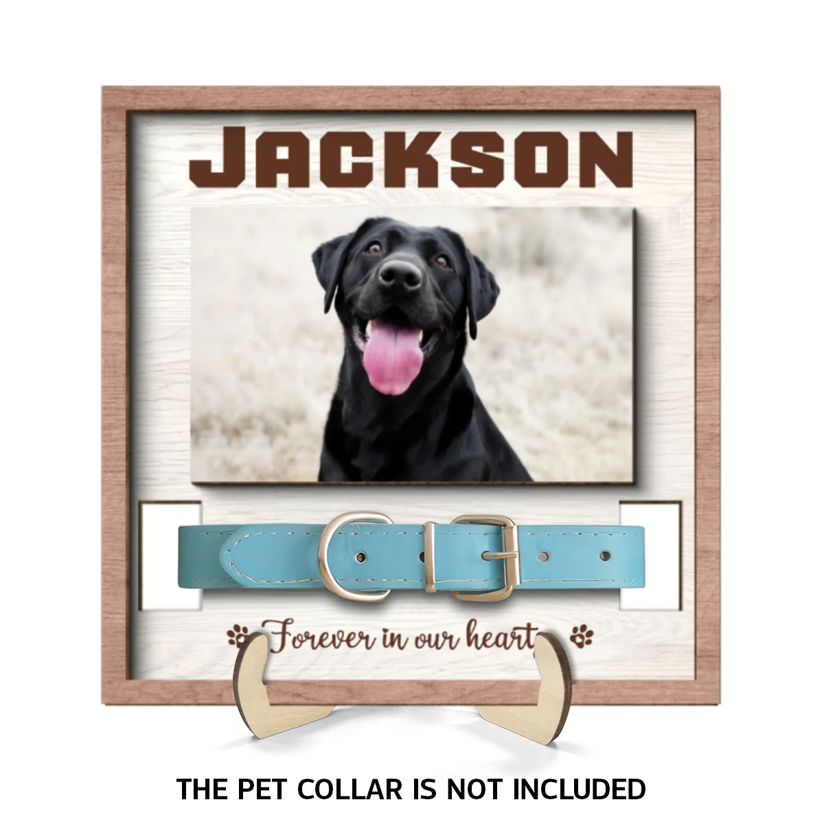 Pet Loss Pet Memorial Remembrance Gift Pet Collar Keepsake Photo Inserted Personalized Wooden Pet Collar Holder - Image 10