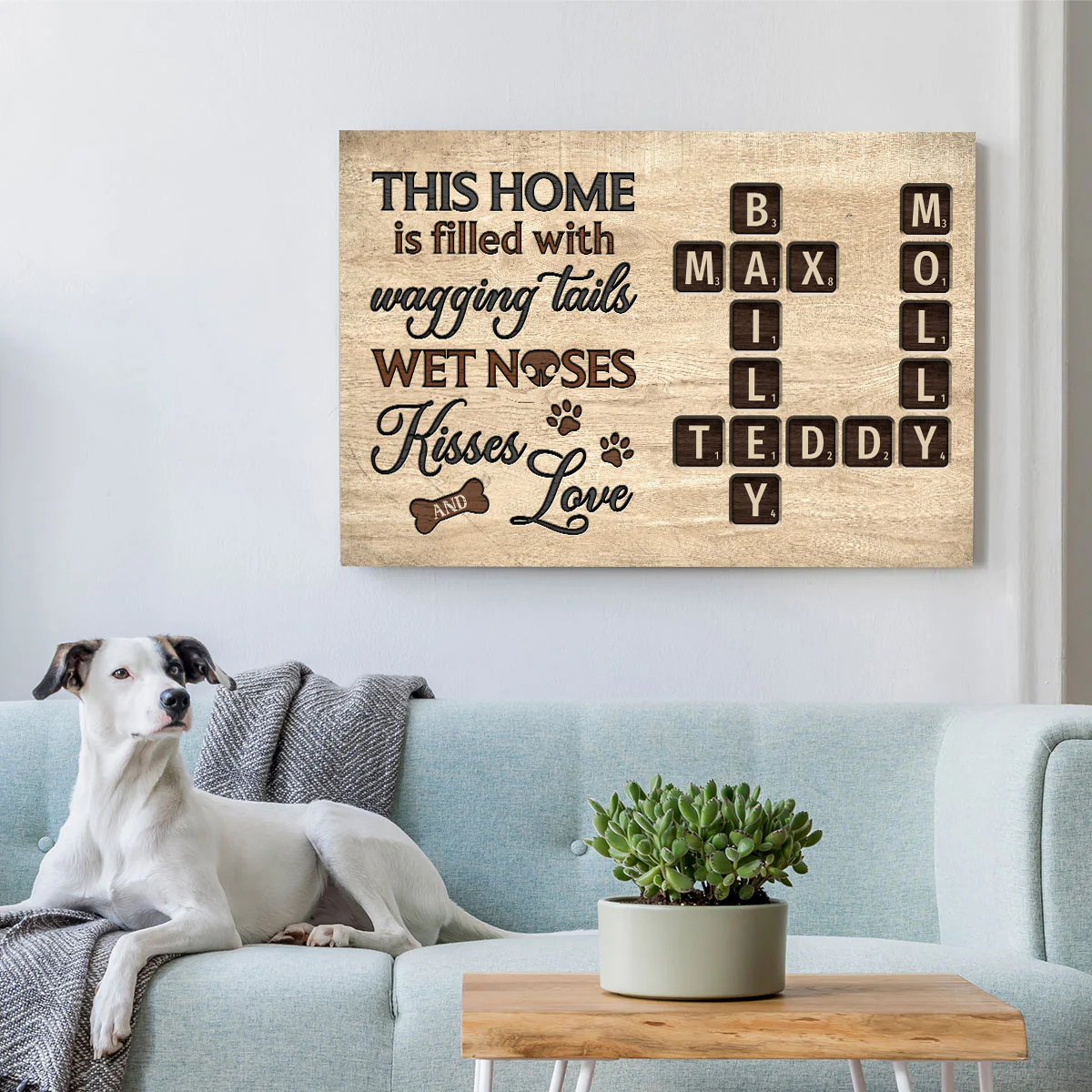 Pet Lover Home Decor Home With Paw Prints Crossword Puzzle Art Personalized Poster - Image 10
