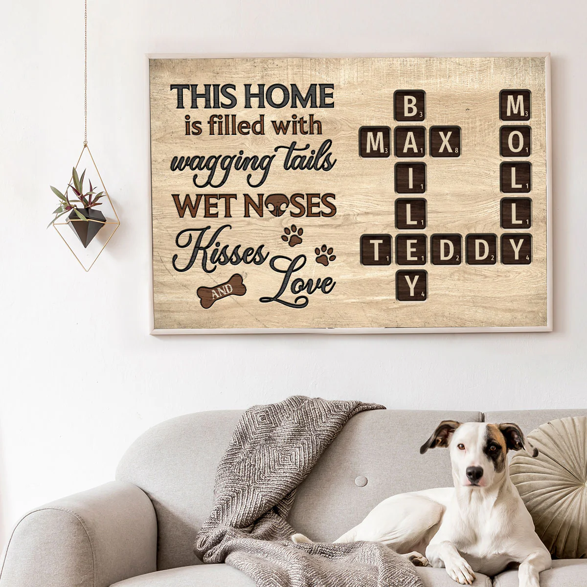 Pet Lover Home Decor Home With Paw Prints Crossword Puzzle Art Personalized Poster - Image 11