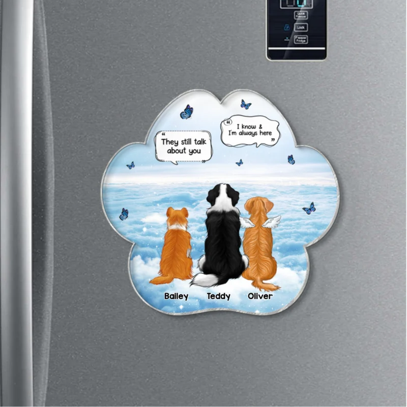 Pet Memorial I Miss You Back View Personalized Acrylic Fridge Magnet, Memorial Gift, Remembrance Gift For Dog Lover - Image 10