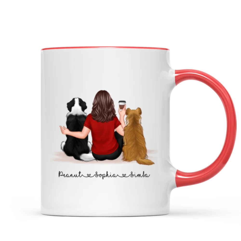 Pet Owner Portrait, Custom Dog Mom Cup Back View Woman & Dogs Personalized Mug Mother‘s Day Gift For Her - Image 10