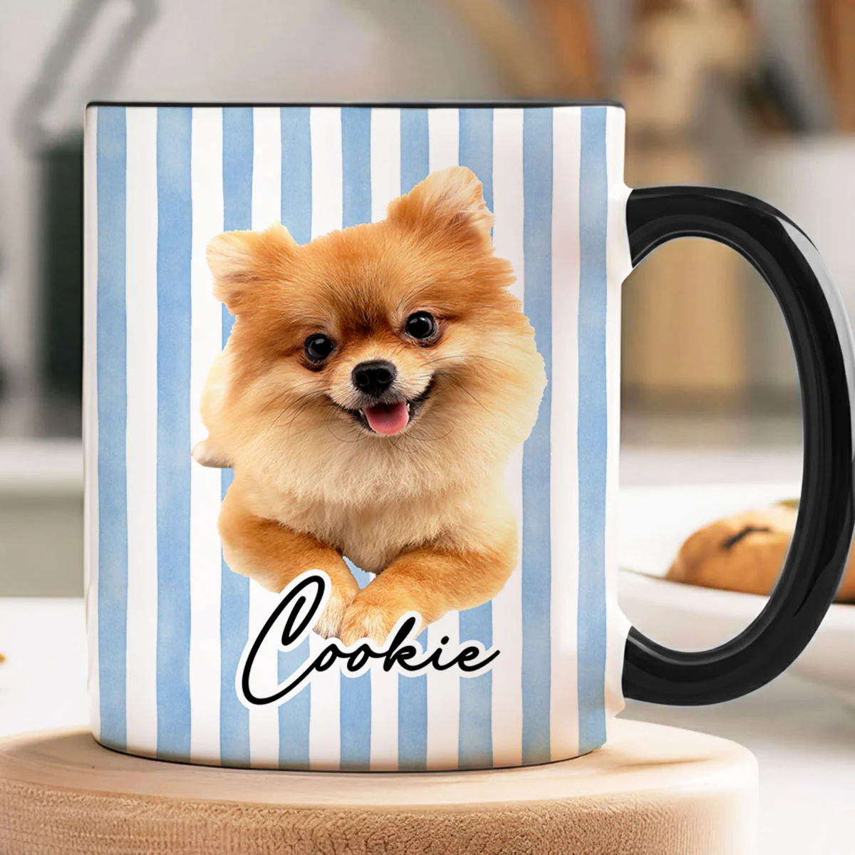 Pet With Classic Stripes Pattern Upload Photo - Personalized Mug - Gift For Dog Lovers, Cat Lovers - Image 4