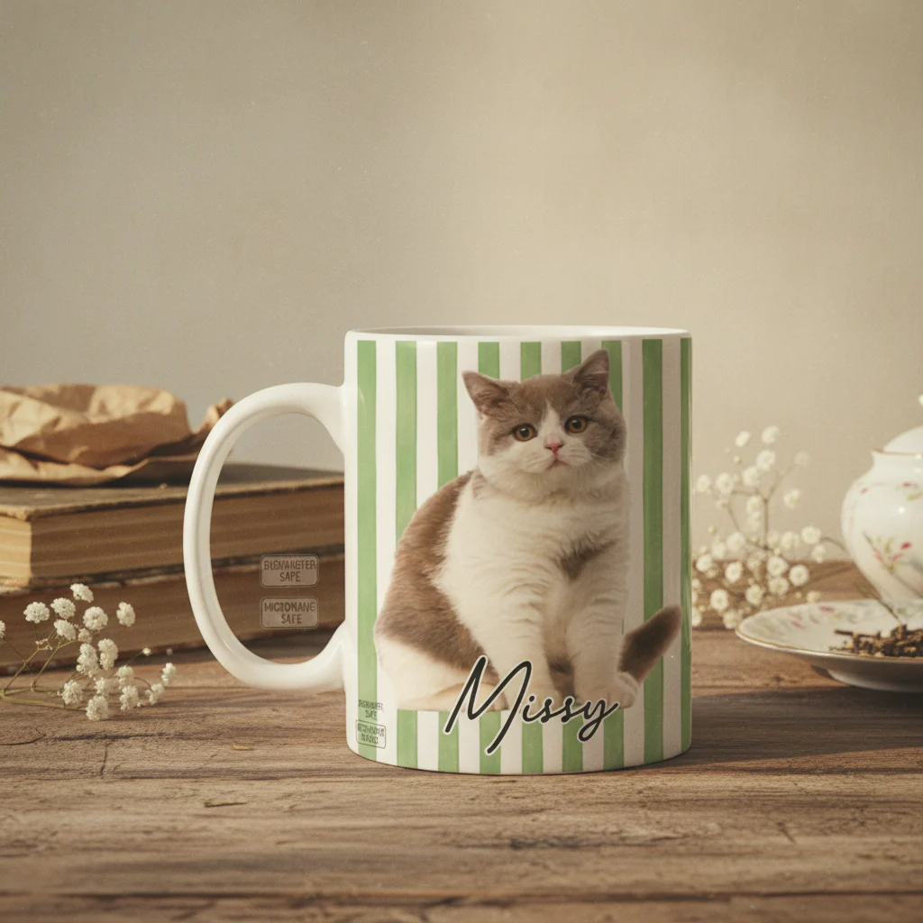 Pet With Classic Stripes Pattern Upload Photo - Personalized Mug - Gift For Dog Lovers, Cat Lovers - Image 5