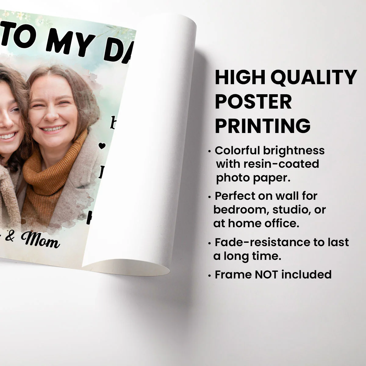 Photo Upload To My Daughter From Mom Happy Mother's Day Personalized Poster, Gift For Daughter - Image 7
