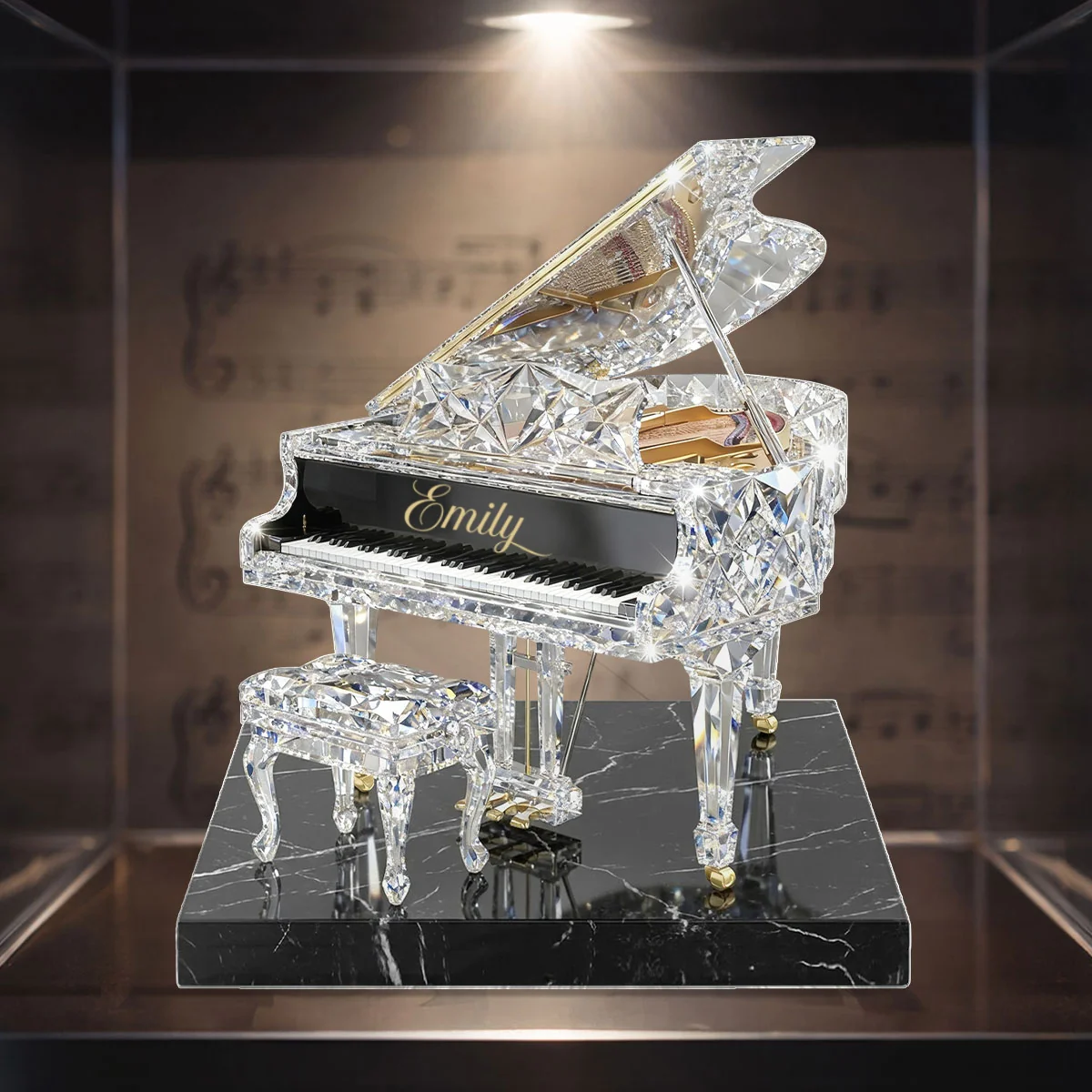 Piano Music 3D Crystal Effect - Personalized Acrylic Block Plaque - Unique Gift For Pianist - Image 8