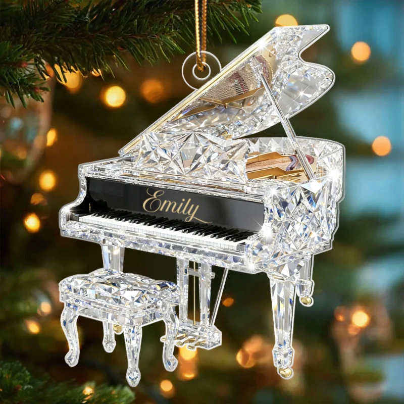 Piano Music Crystal Effect - Personalized Acrylic Ornament - Unique Christmas Gift For Pianist - Image 10