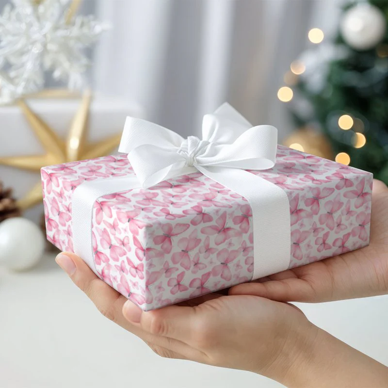 Pink Butterflies Gift Wrapping Paper - Image 5