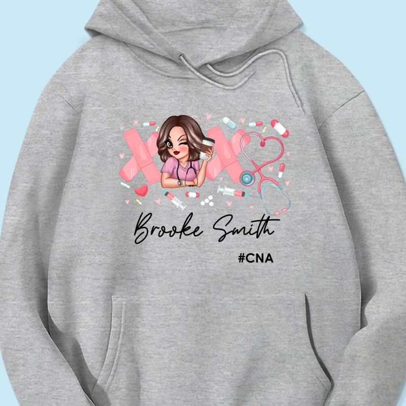 Pink Coquette XOXO Nurse Personalized Shirt, Birthday Gift For Nurse Wife, Girlfriend, Bestie - Image 15