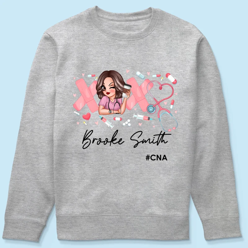 Pink Coquette XOXO Nurse Personalized Shirt, Birthday Gift For Nurse Wife, Girlfriend, Bestie - Image 19