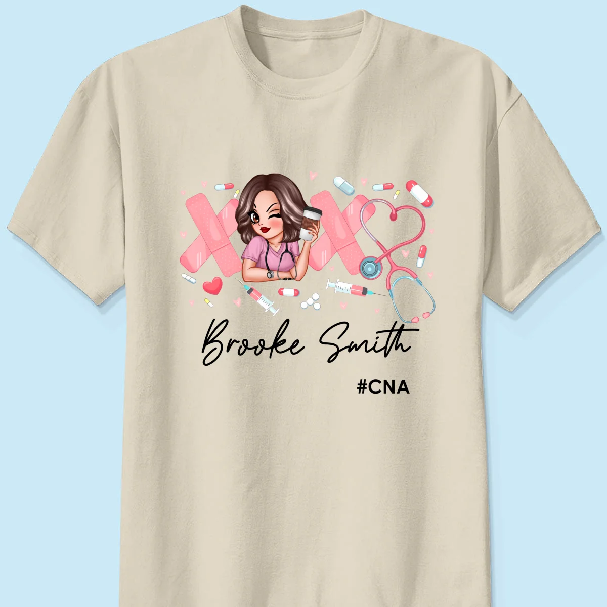 Pink Coquette XOXO Nurse Personalized Shirt, Birthday Gift For Nurse Wife, Girlfriend, Bestie - Image 9
