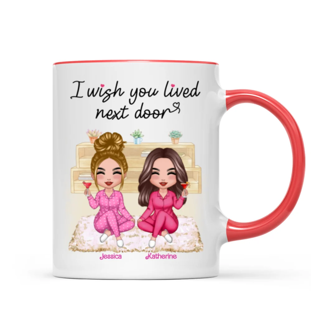 Pink Girls Wish You Lived Next Door Personalized Mug - Image 9