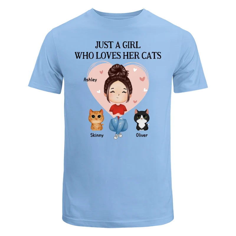 Pink Heart Watercolor Woman Sitting With Watercolor Cute Cats Personalized Shirt - Image 8