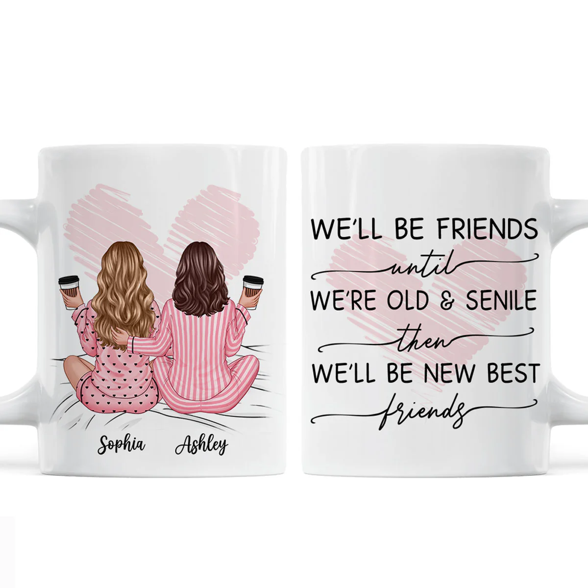 Pink Pajamas Women No Greater Gift Than Sisters, Besties Personalized Mug, Heartfelt Gift For Sisters, Besties - Image 4